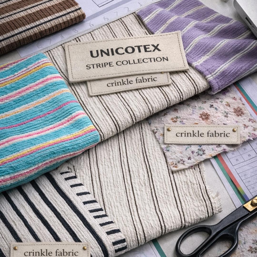 Striped crinkle fabric collection